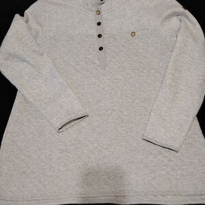 L.L. Bean Light Gray Quilted Pullover